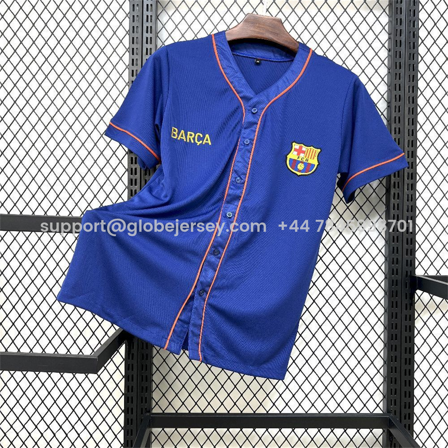 GlobeJersey-Barcelona 25-26 Blue Baseball Jersey