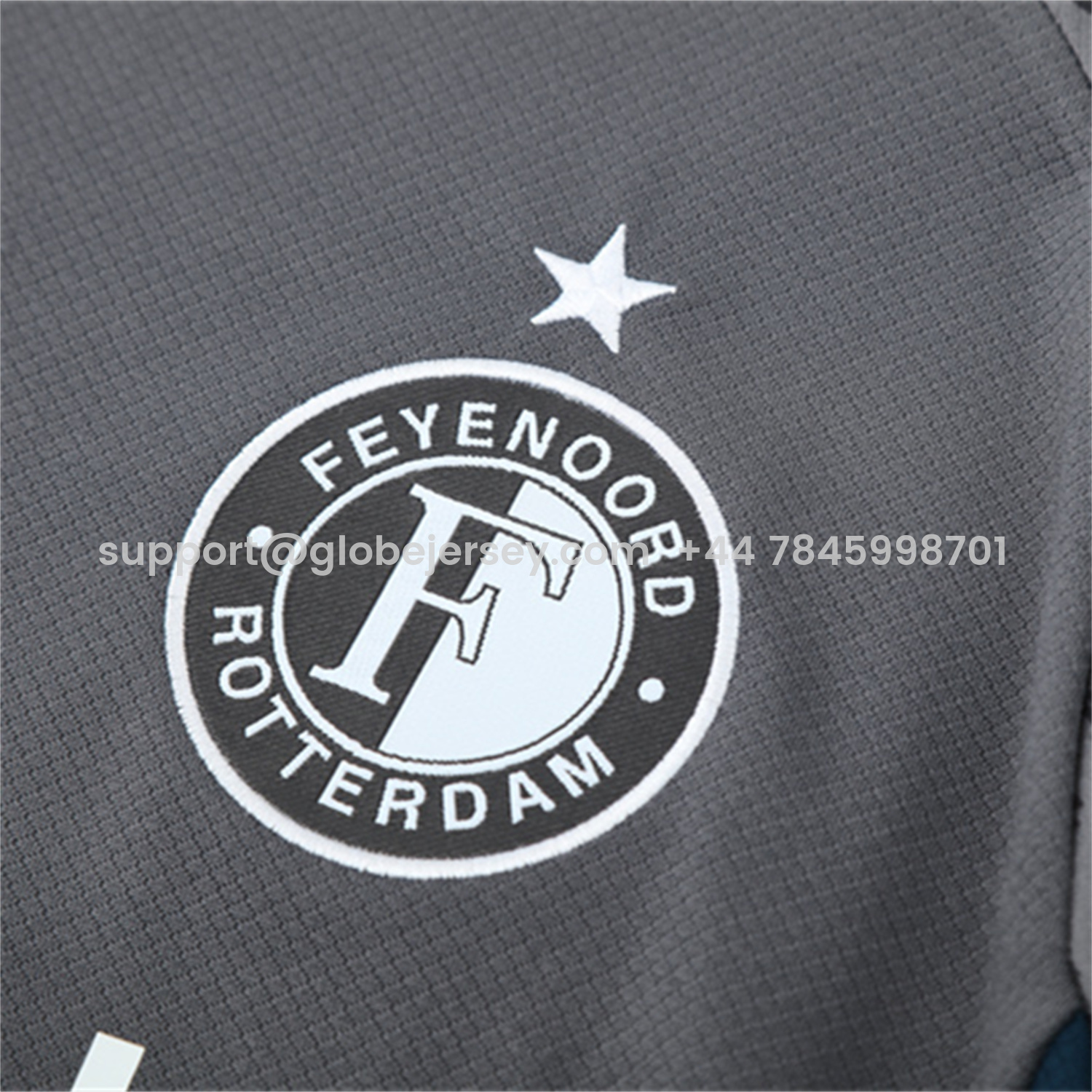 GlobeJersey-Feyenoord 25-26 Short-Sleeve Training Set - Dark Gray Top & Dark Gray Shorts
