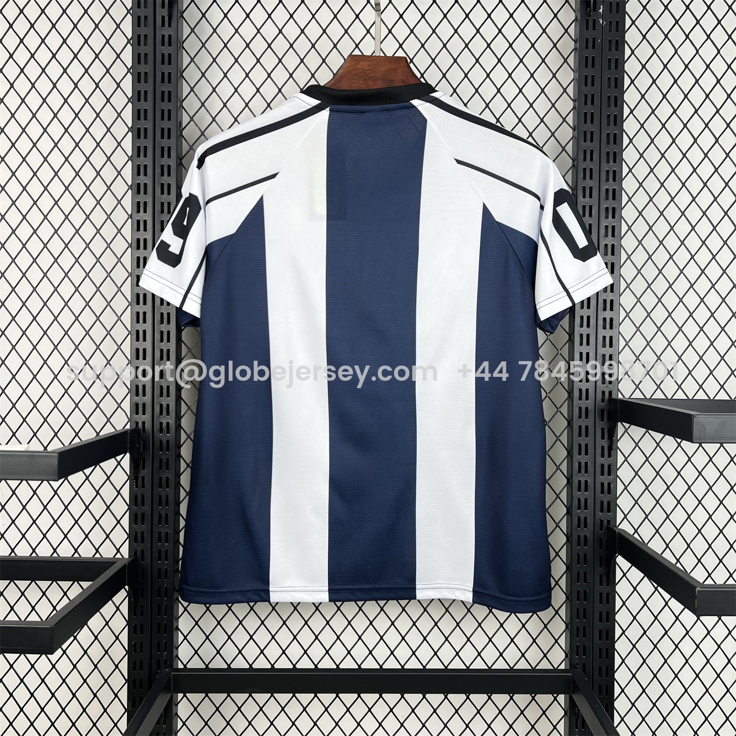 GlobeJersey-Unisex Deep Blue Striped 2026 World Cup Style V-Neck Soccer Jersey - Fans Version