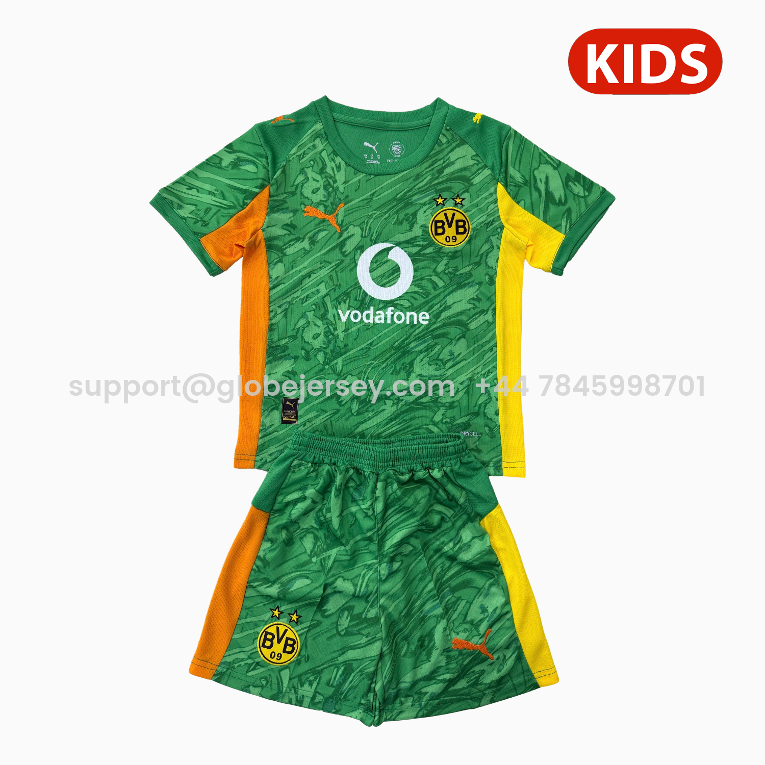 GlobeJersey-Dortmund 25-26 Green Goalkeeper Kids Kit
