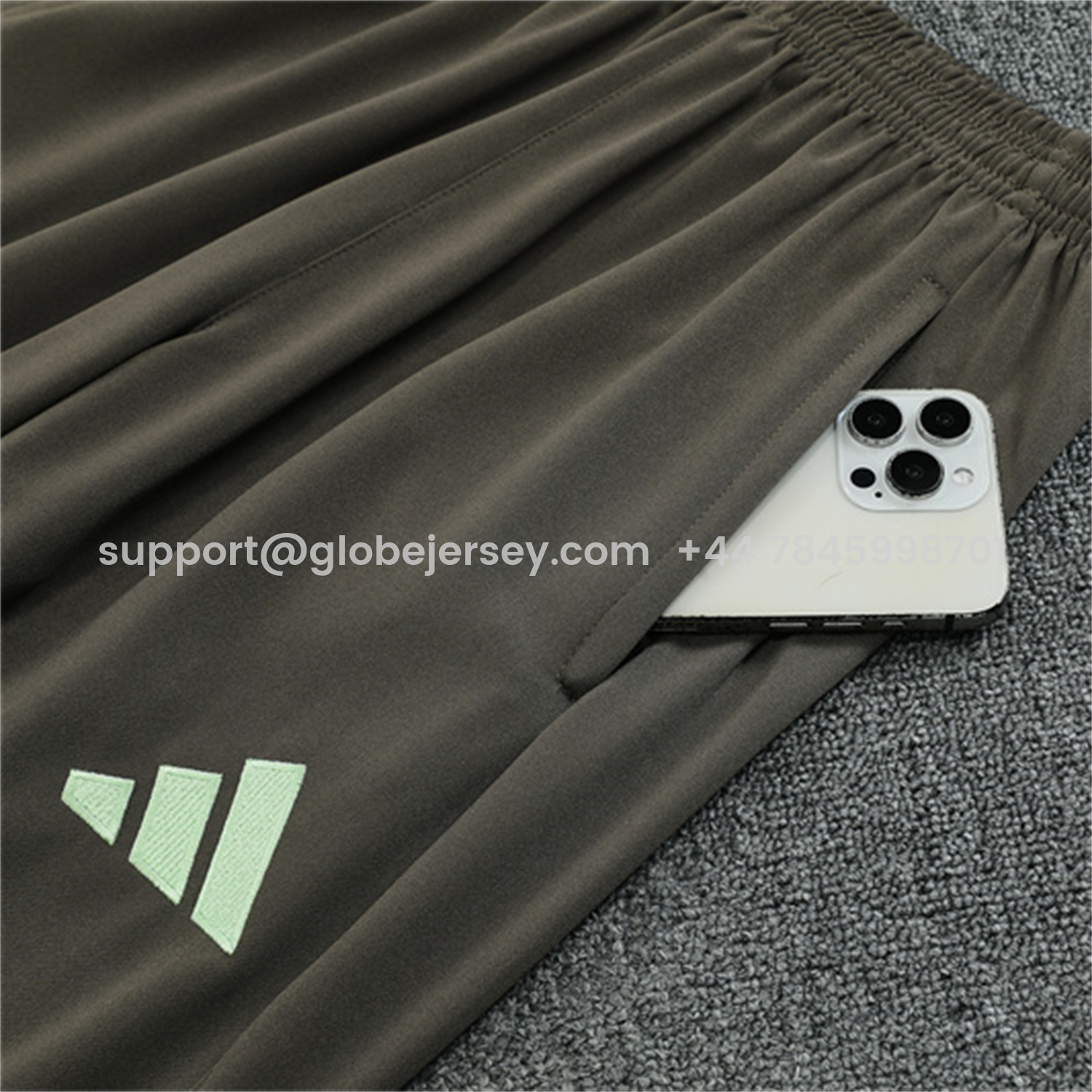 GlobeJersey-Real Madrid 25-26 Long Sleeve Training Set - Player Version - Light Green Top and Khaki Pants