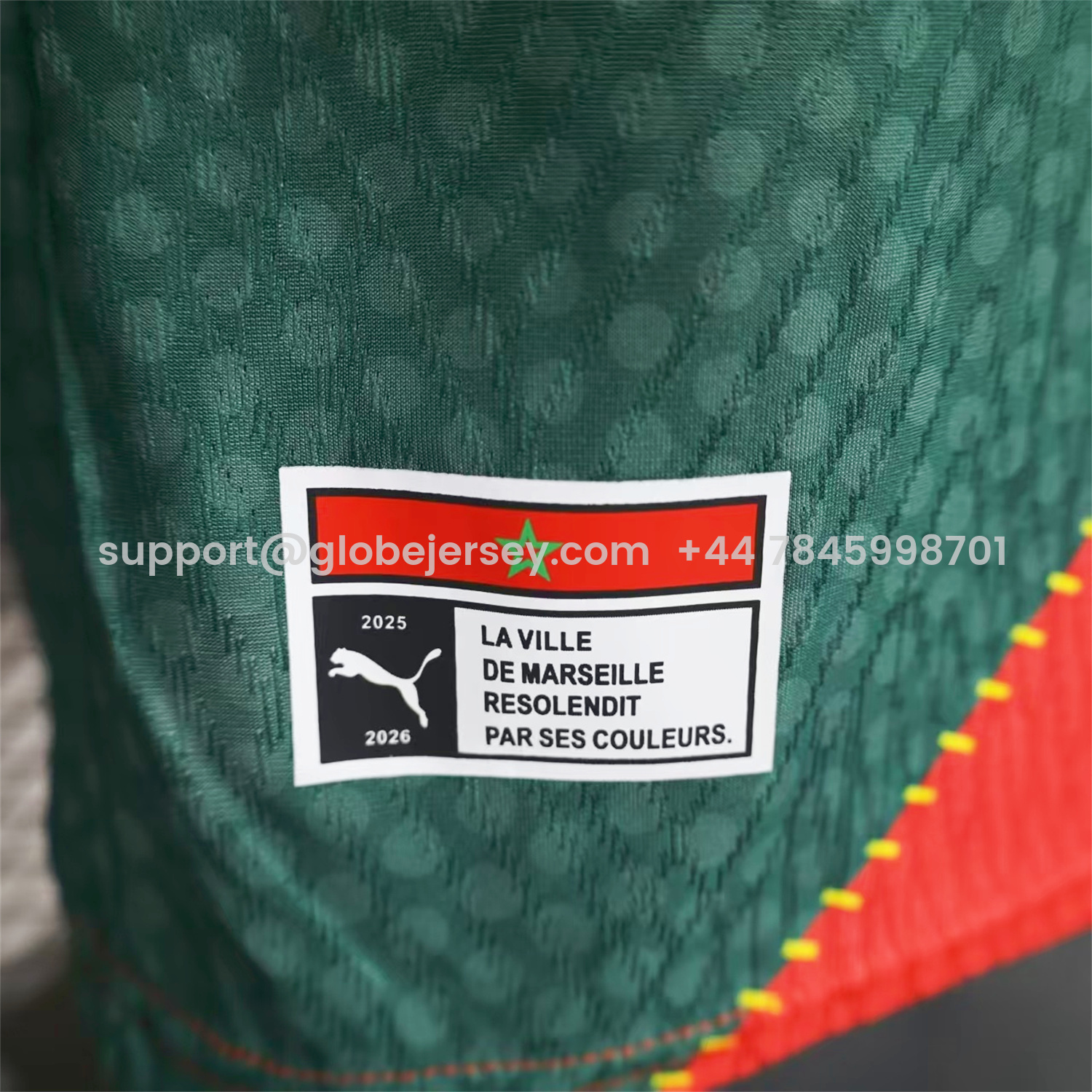 GlobeJersey-Marseille 25-26 Dark Green And Red Jersey -Player Version