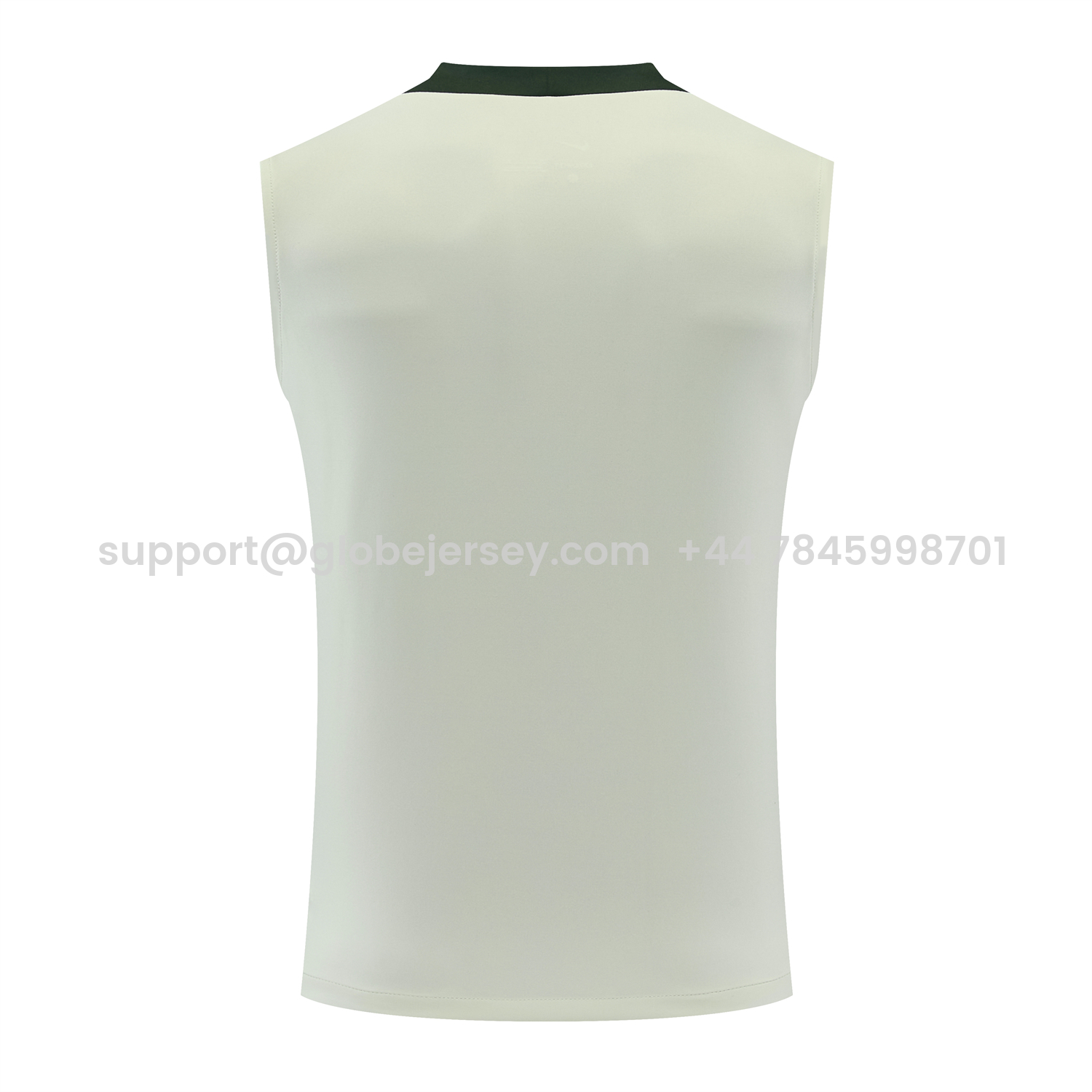 GlobeJersey-C.H.E.L.S.E.A 25-26 Vest Training Set - Light Gray With Dark Green Accents Top & Dark Green Pants