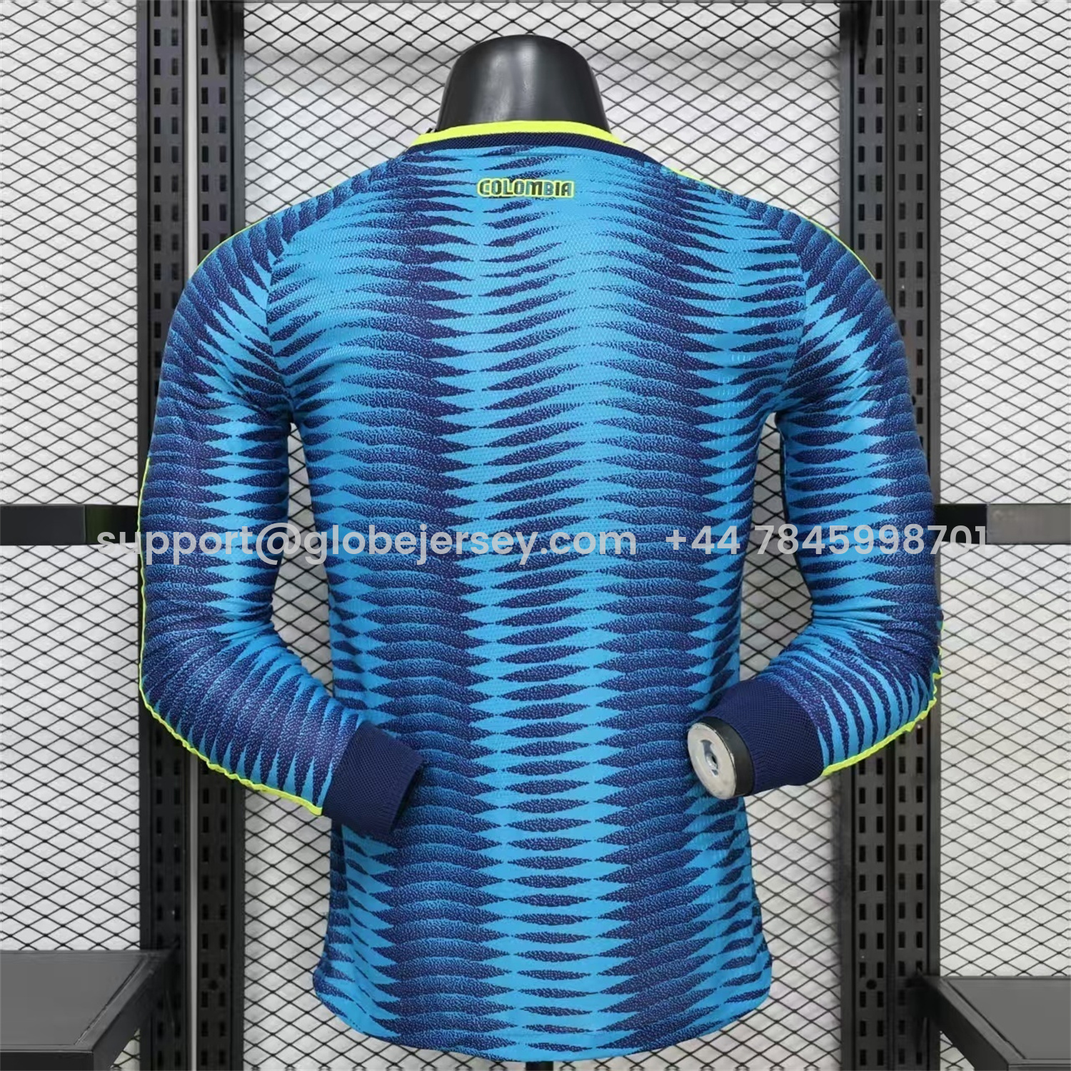 GlobeJersey-Colombia 2026 Away Blue Long Sleeves Jersey - Player Version