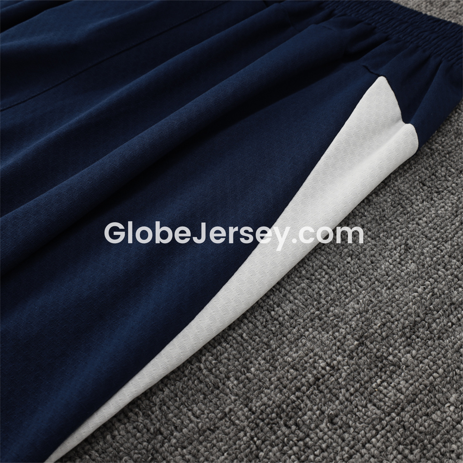 GlobeJersey-Portugal 25-26 Short-Sleeve Training Set - Off White Top and Deep Blue Shorts