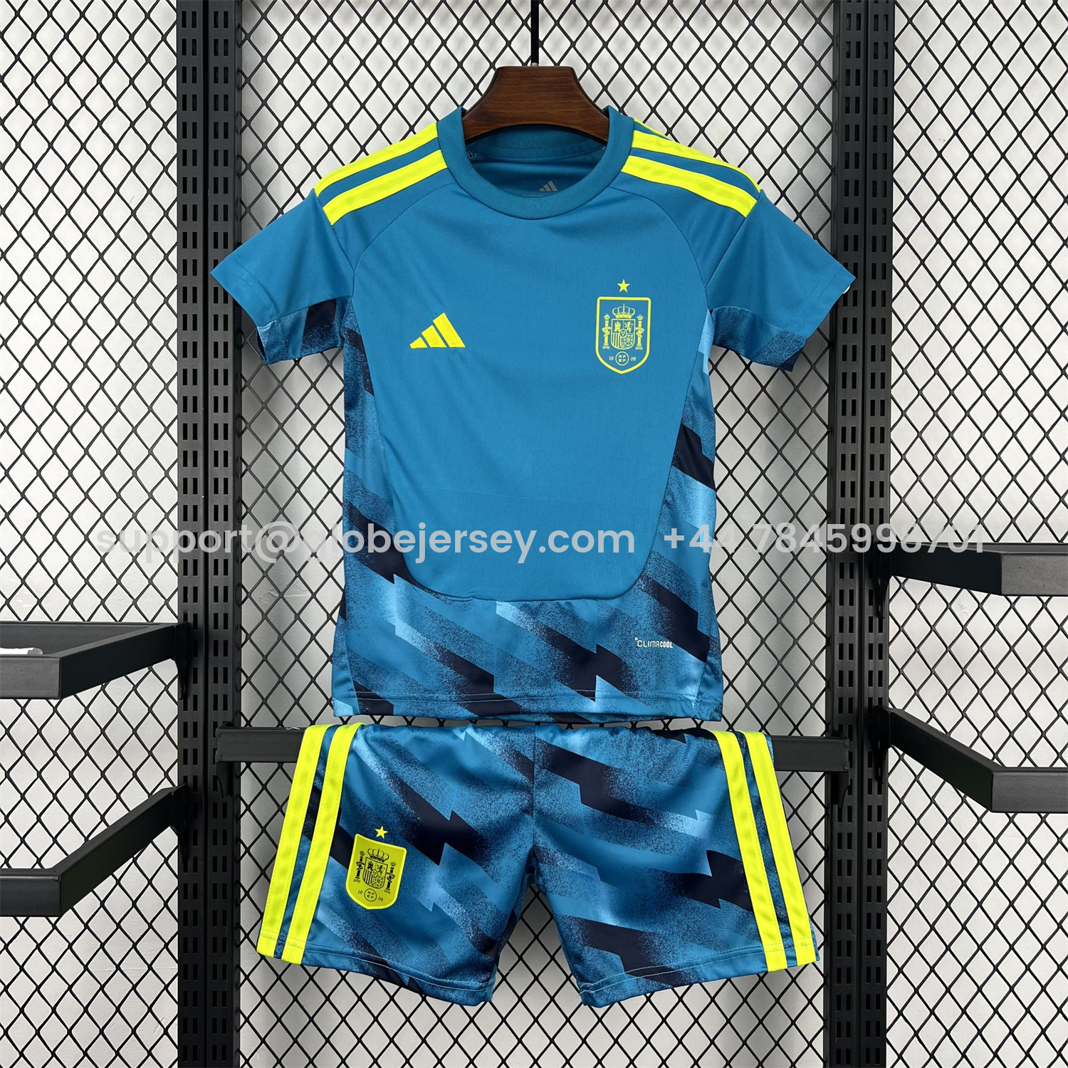 GlobeJersey-Spain 2026 Lake Blue Goalkeeper Kids Kit