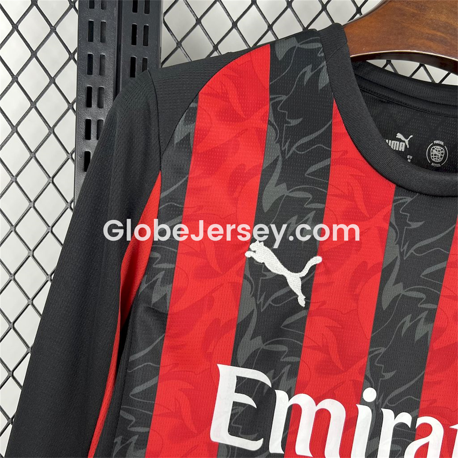 GlobeJersey-AC Milan 25-26 Home Long Sleeves Jersey - Fans Version
