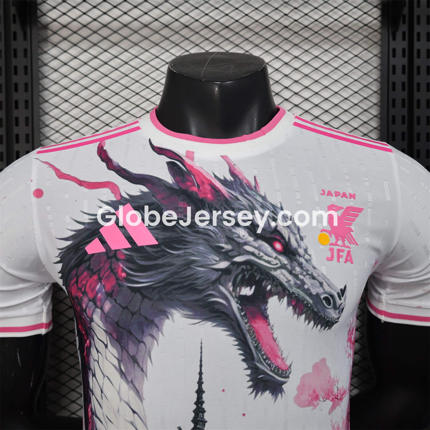 GlobeJersey-Japan 25-26 Black Dragon & Tower White Special Edition Jersey - Player Version