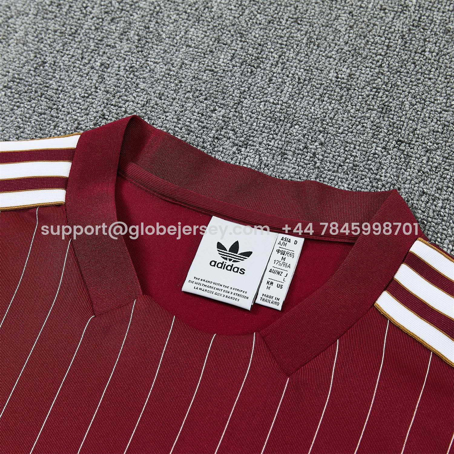 GlobeJersey-Arsenal 25-26 Retro Style Short-Sleeve Training Set - Dark Red With White Stripes Top & Pants