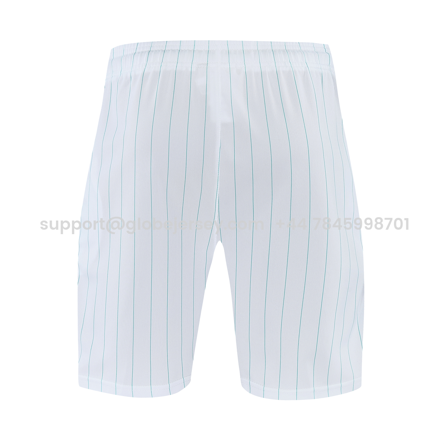 GlobeJersey-Liver.pool 25-26 Retro Style Vest Training Set - White With Green Stripes Top & Pants