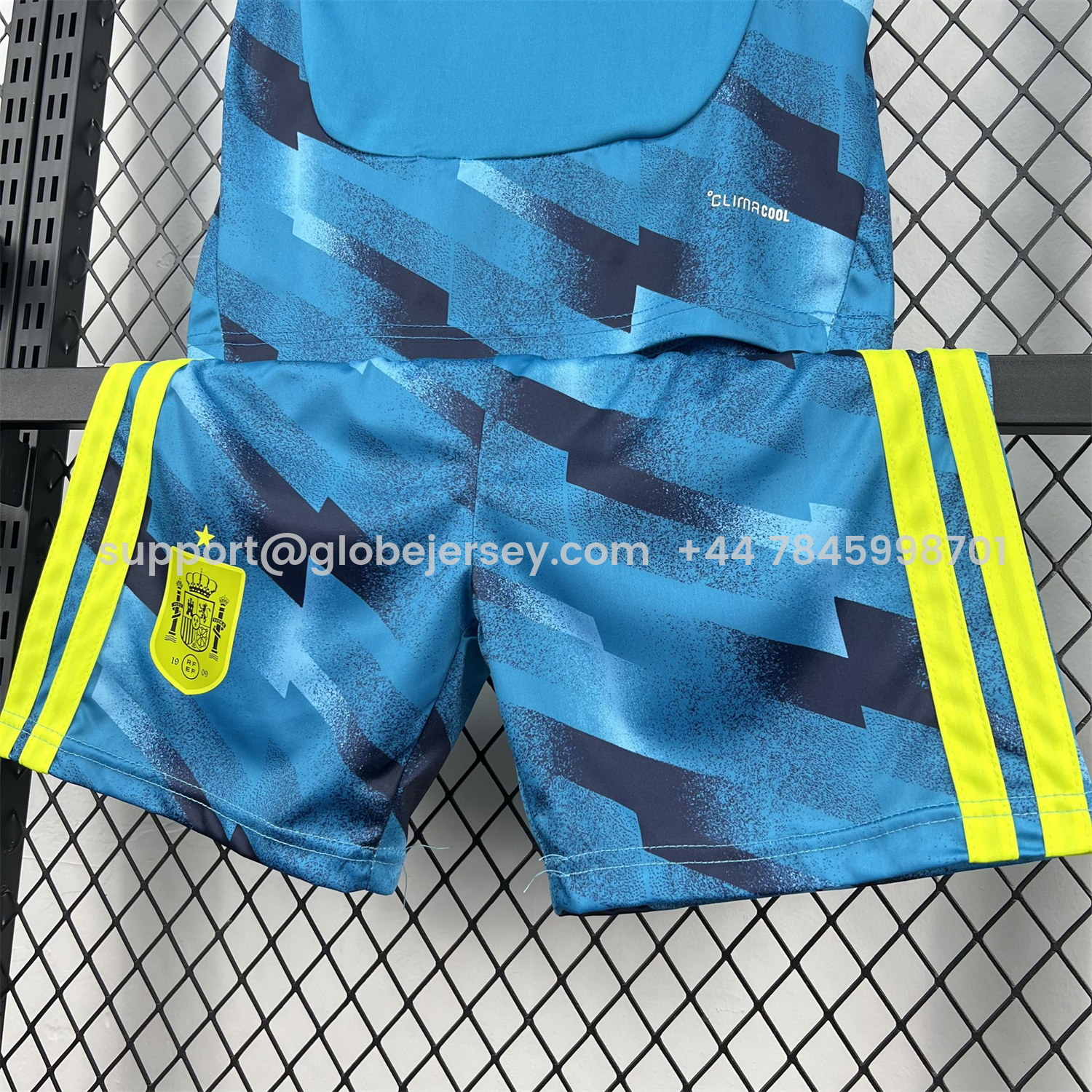 GlobeJersey-Spain 2026 Lake Blue Goalkeeper Kids Kit