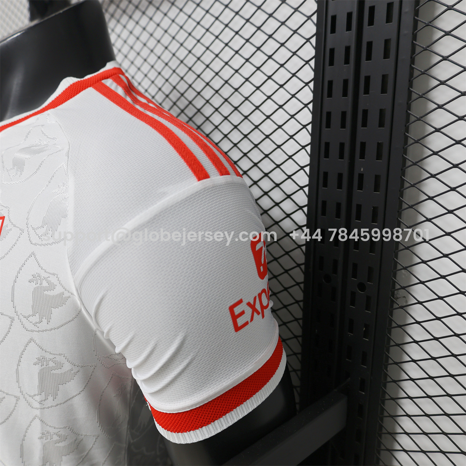 GlobeJersey-Liver.pool 26-27 Casual White With Faint Logos Jersey - Player Version