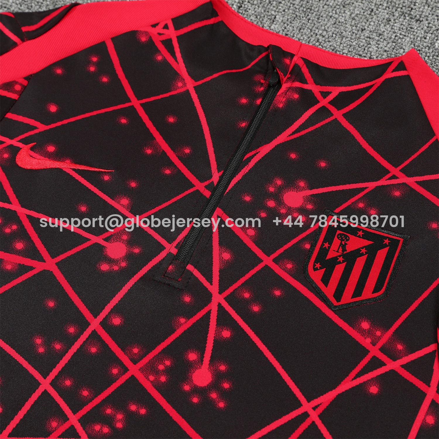 GlobeJersey-Atletico Madrid 25-26 Long Sleeves Training Set - Red Top & Black Pants