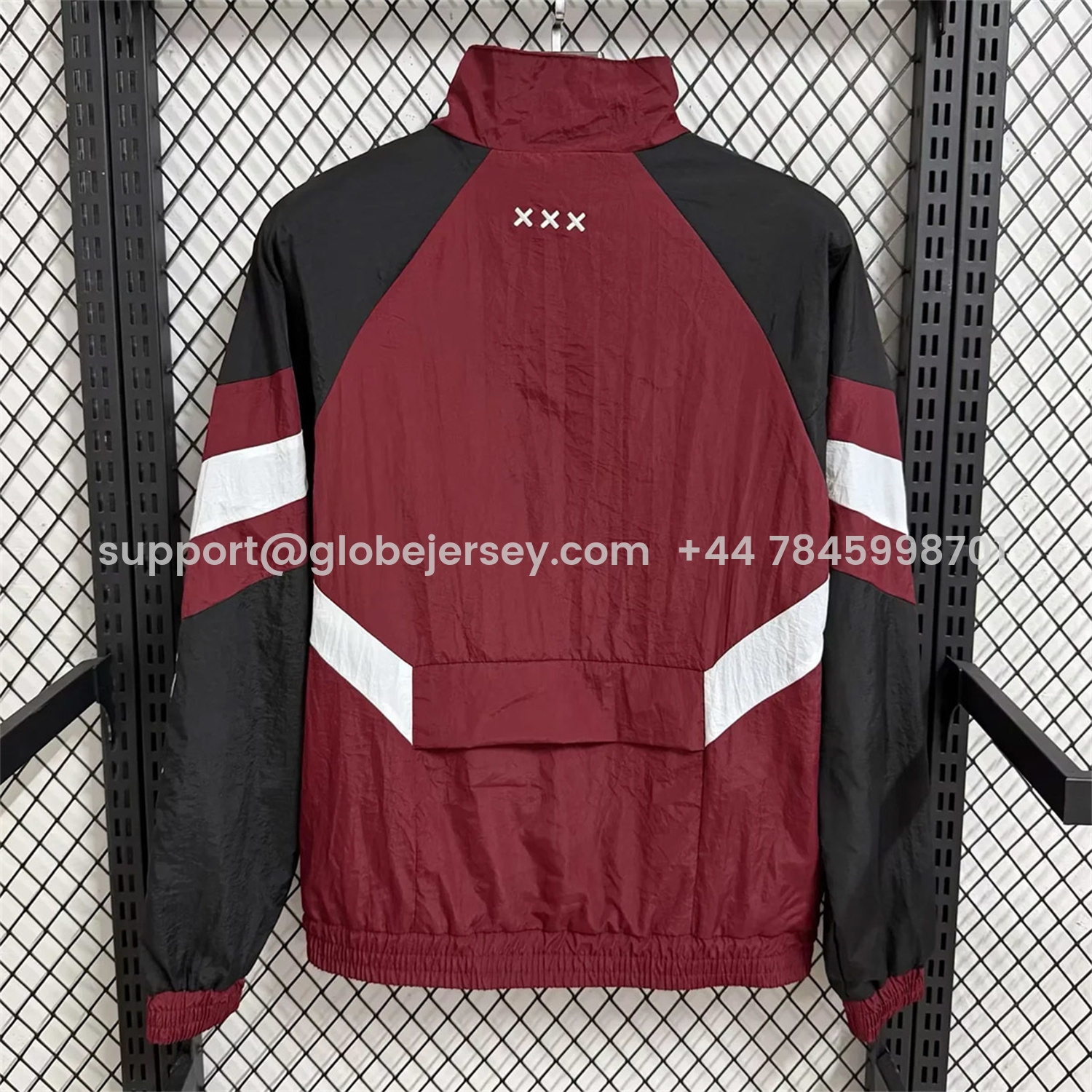 GlobeJersey-Ajax 25-26 Training Windbreaker Jacket - Wine Red