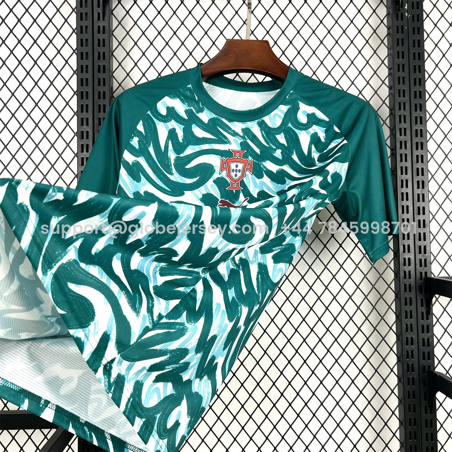 GlobeJersey-Portugal 2026 Pre-Match Teal Green Jersey - Fans Version