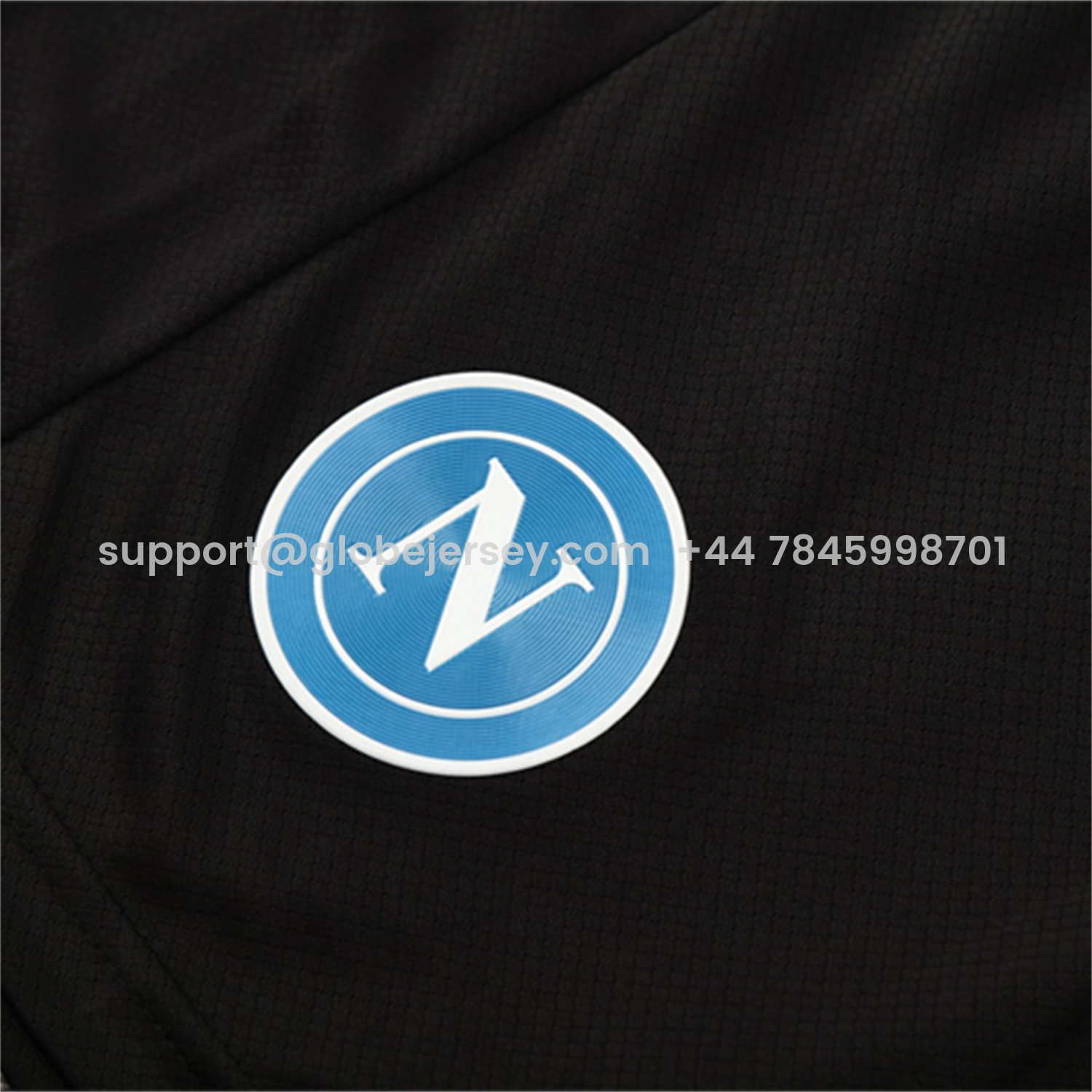 GlobeJersey-Napoli 25-26 Kids Short-Sleeve Training Set - Blue Mecha Top & Black Shorts