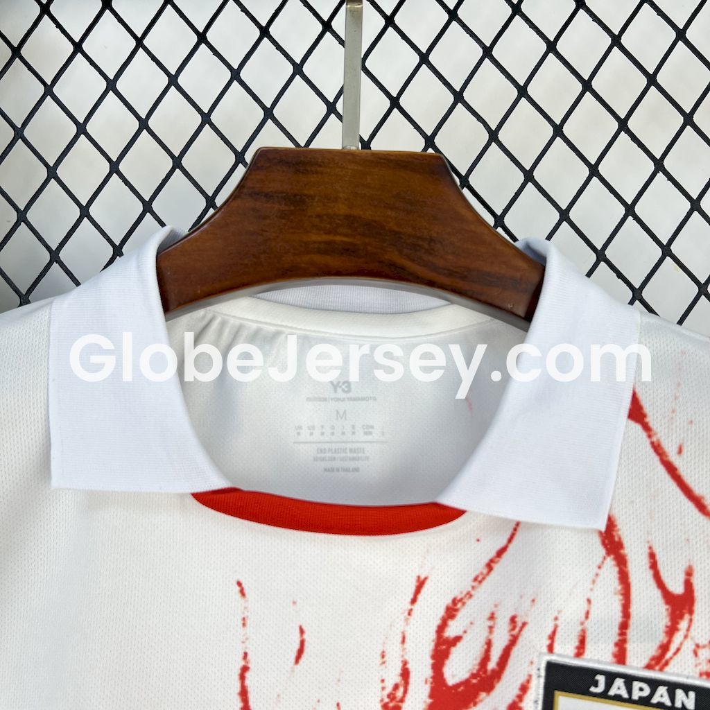 GlobeJersey-Japan 25-26 Y-3 Red Auspicious Cloud Pattern White Special Jersey - Fans Version