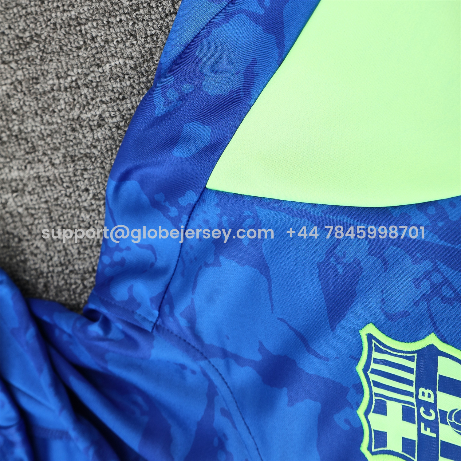 GlobeJersey-Barcelona 25-26 Training Hoodie Set - Blue Green Hoodie and Black Pants
