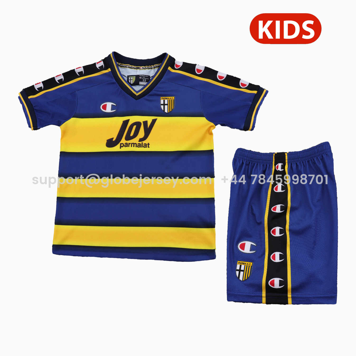 GlobeJersey-Retro Parma 2001-02 Home Kids Kit