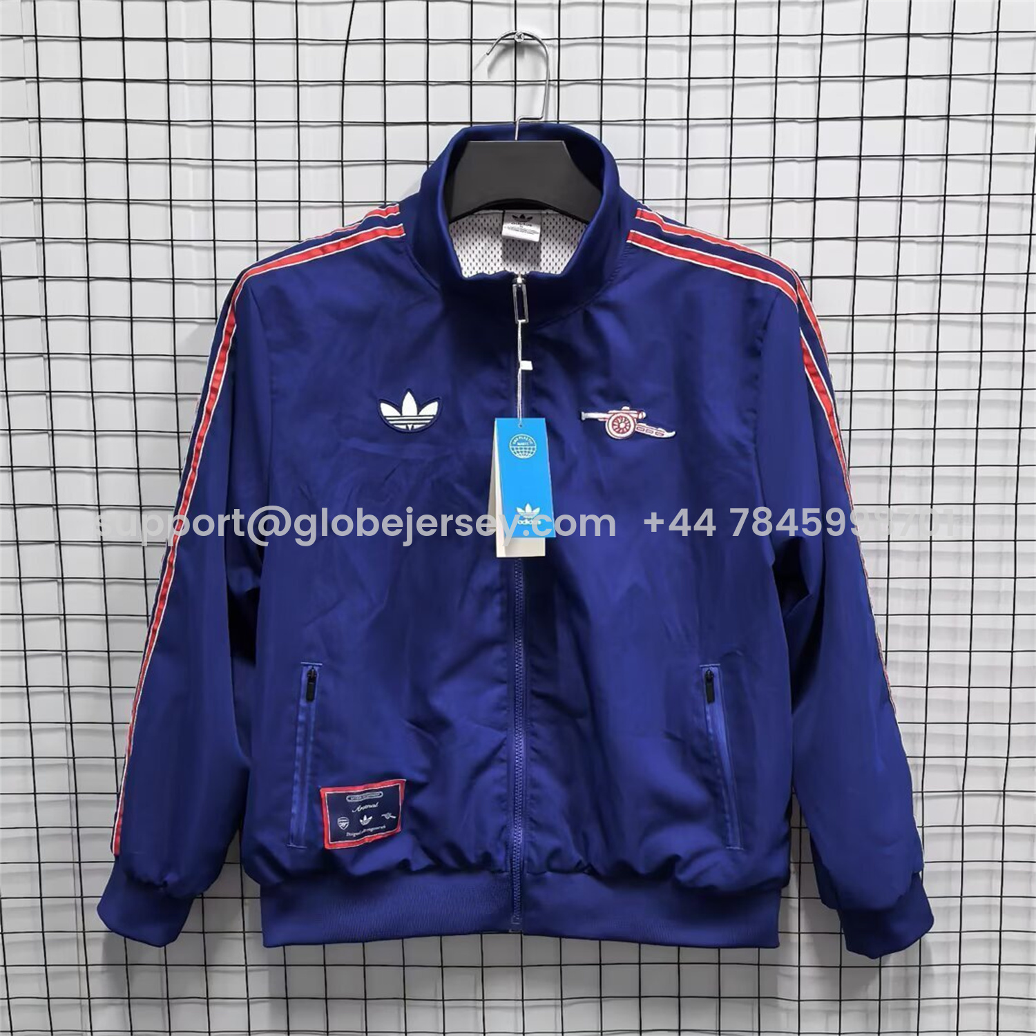 GlobeJersey-Arsenal 25-26 Throwback Windbreaker Jacket - Deep Blue