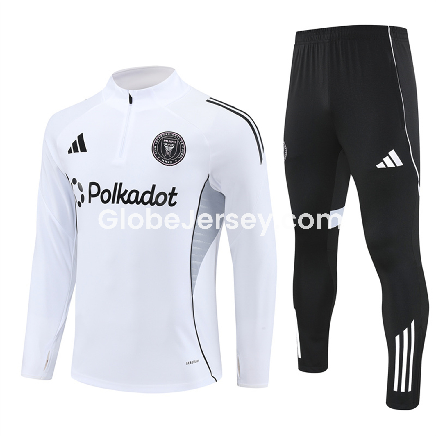 GlobeJersey-INT M.A.M 25-26 Kid Long Sleeves Training Set - White Top & Black Pants