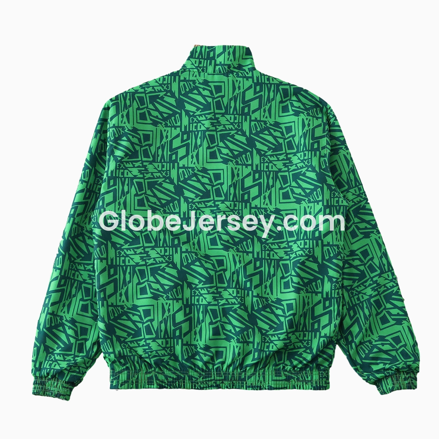 GlobeJersey-Retro Mexico 1994 Retro Style Double Sided Reversible Windbreaker - Green & Grey