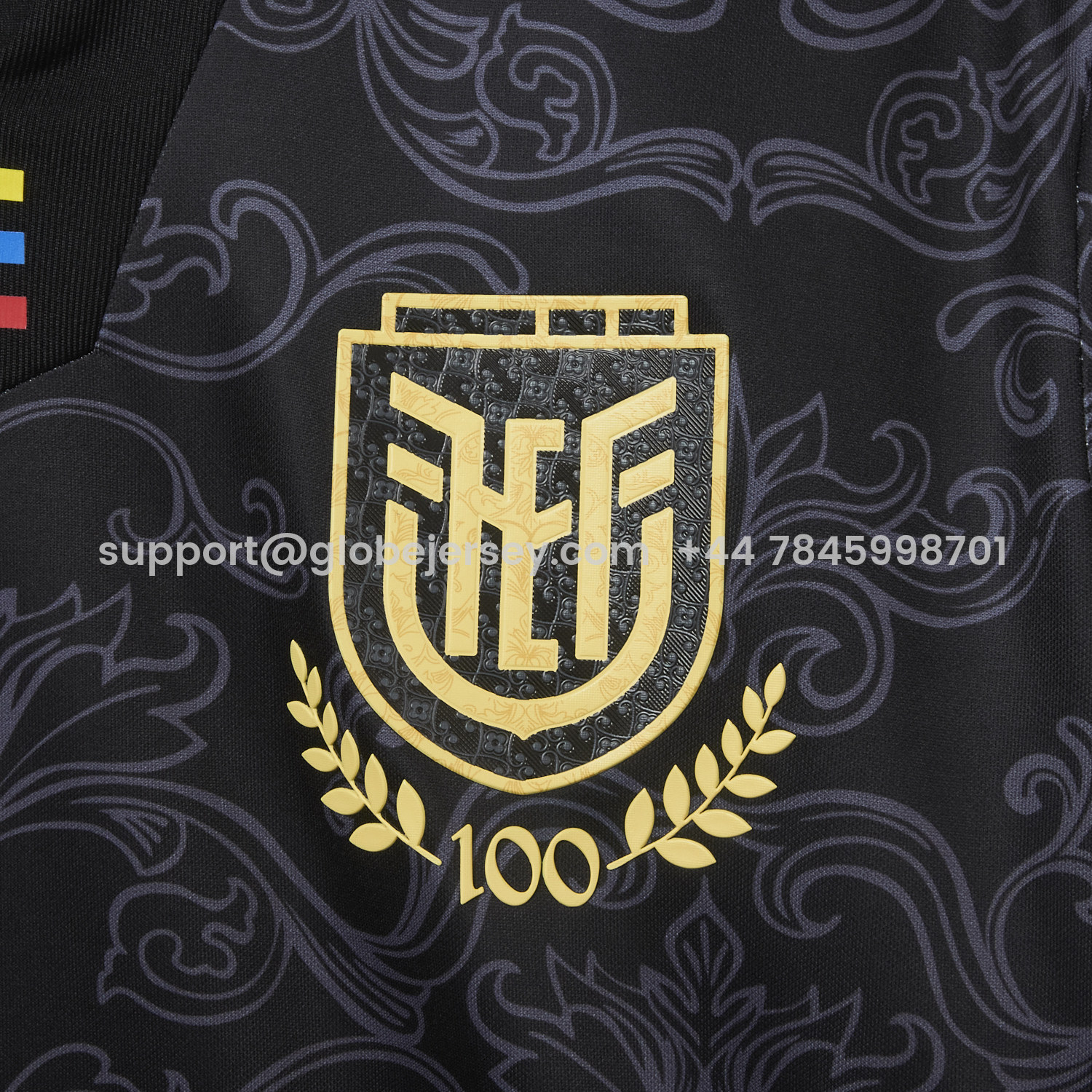 GlobeJersey-Ecuador 2026 Flowers Black Special Jersey - Fans Version