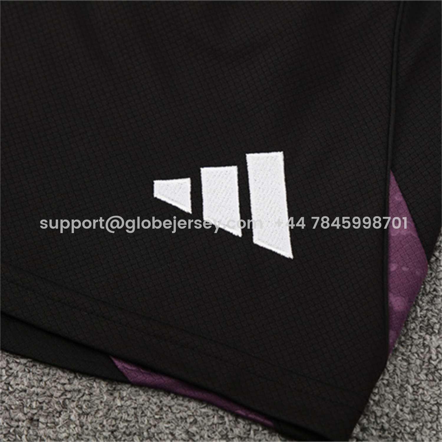 GlobeJersey-Manchester United 25-26 Kids Short-Sleeve Training Set - White Purple Top & Black Shorts