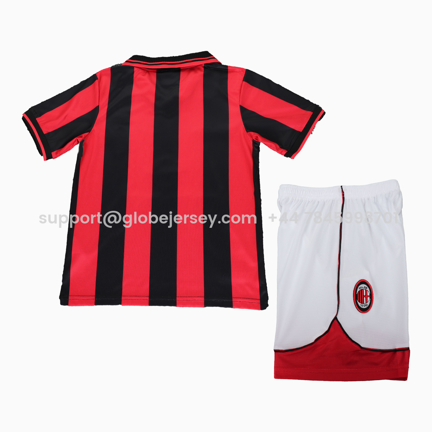 GlobeJersey-Retro AC Milan 1997-98 Home Kids Kit