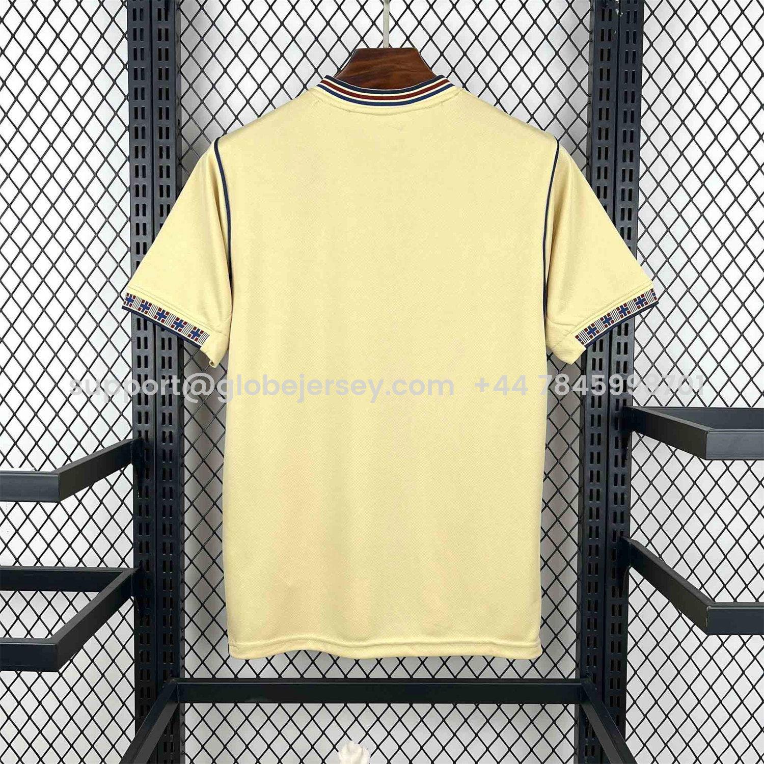 GlobeJersey-Barcelona 26-27 Blue Vertical Stripes Yellow Jersey - Fans Version