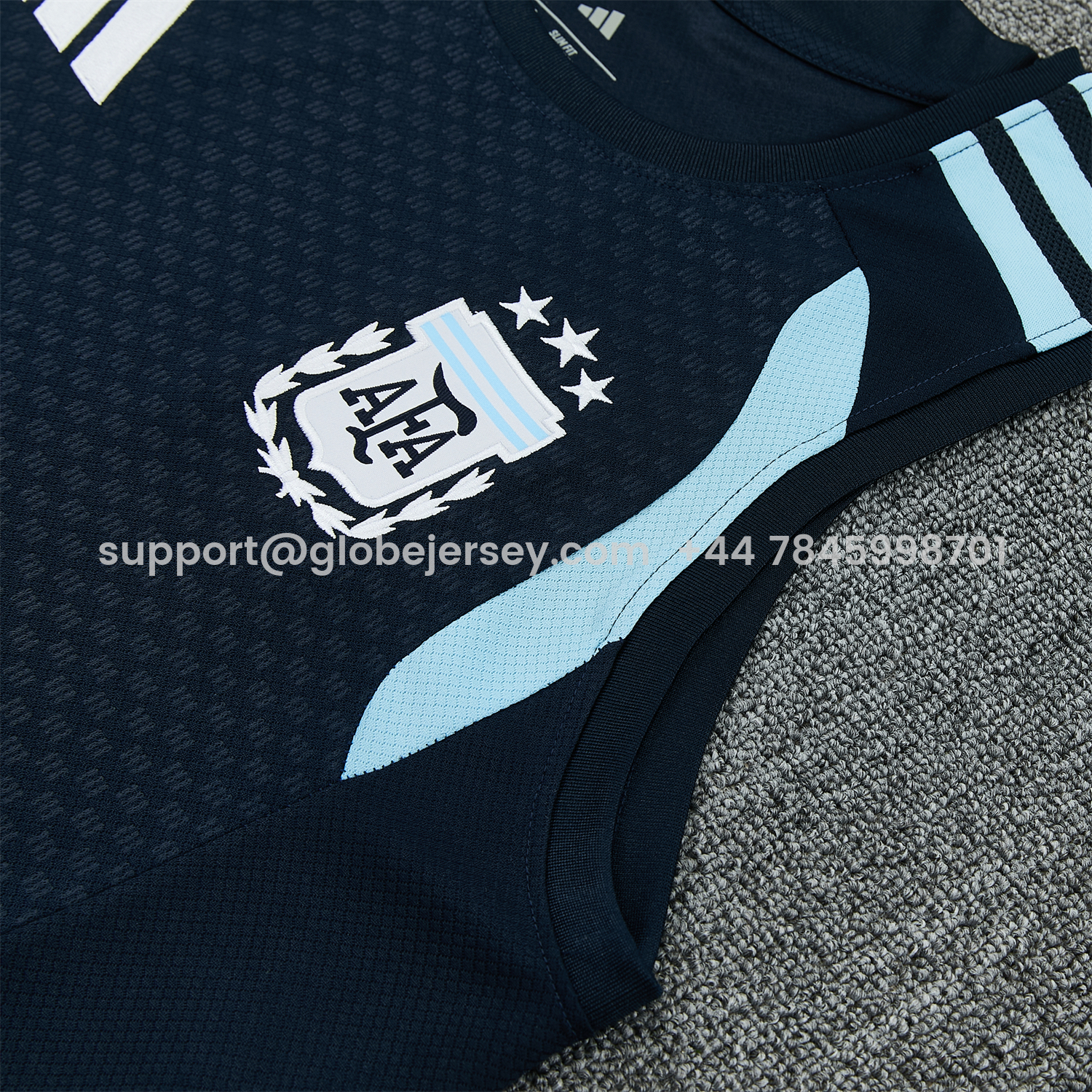 GlobeJersey-Argentina 2026 Vest Training Set - Dark Blue Top & Dark Blue Pants