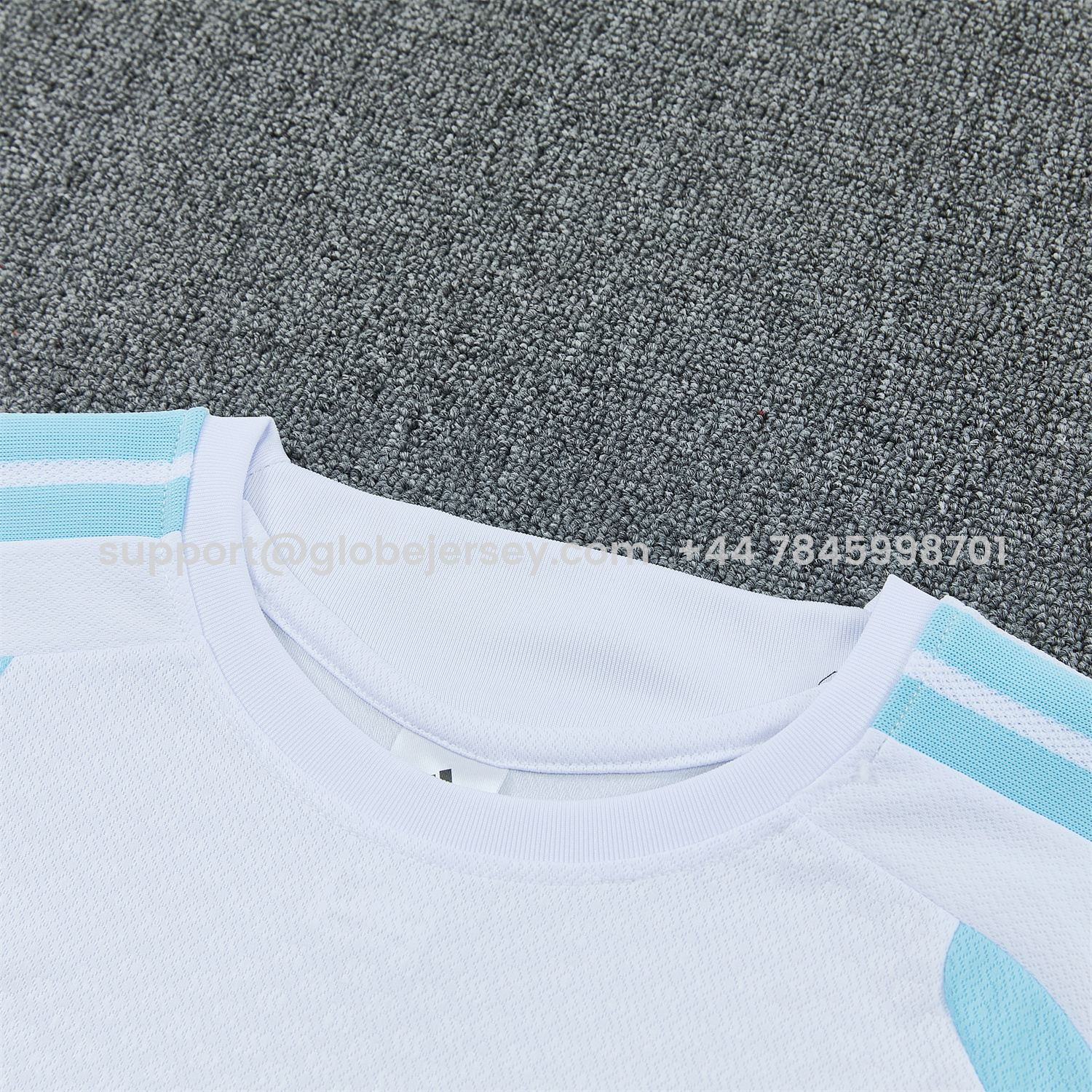 GlobeJersey-Argentina 2026 Short-Sleeve Training Set - White Top and Dark Blue Shorts