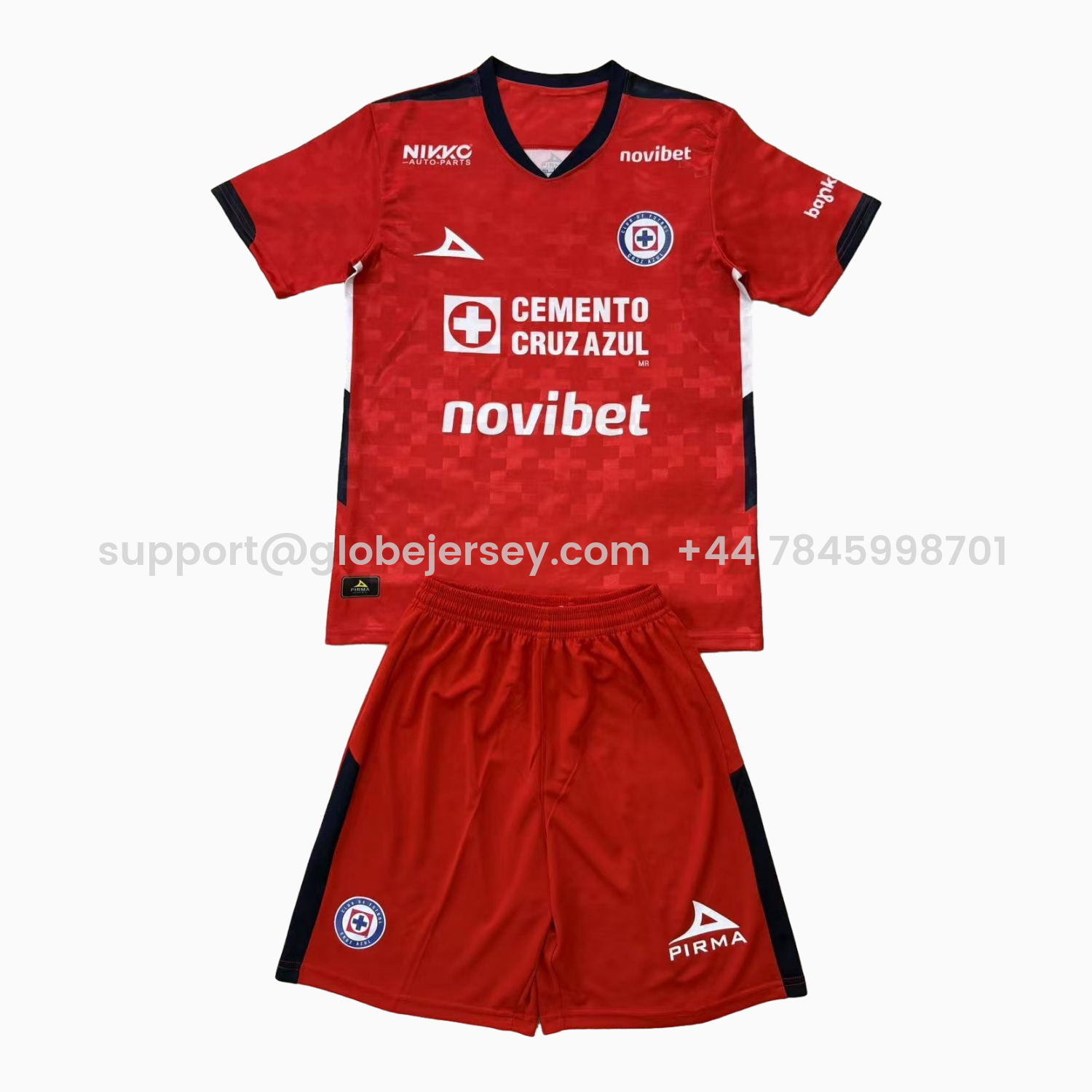 GlobeJersey-Cruz Azul 25-26 Red Goalkeeper Kids Kit