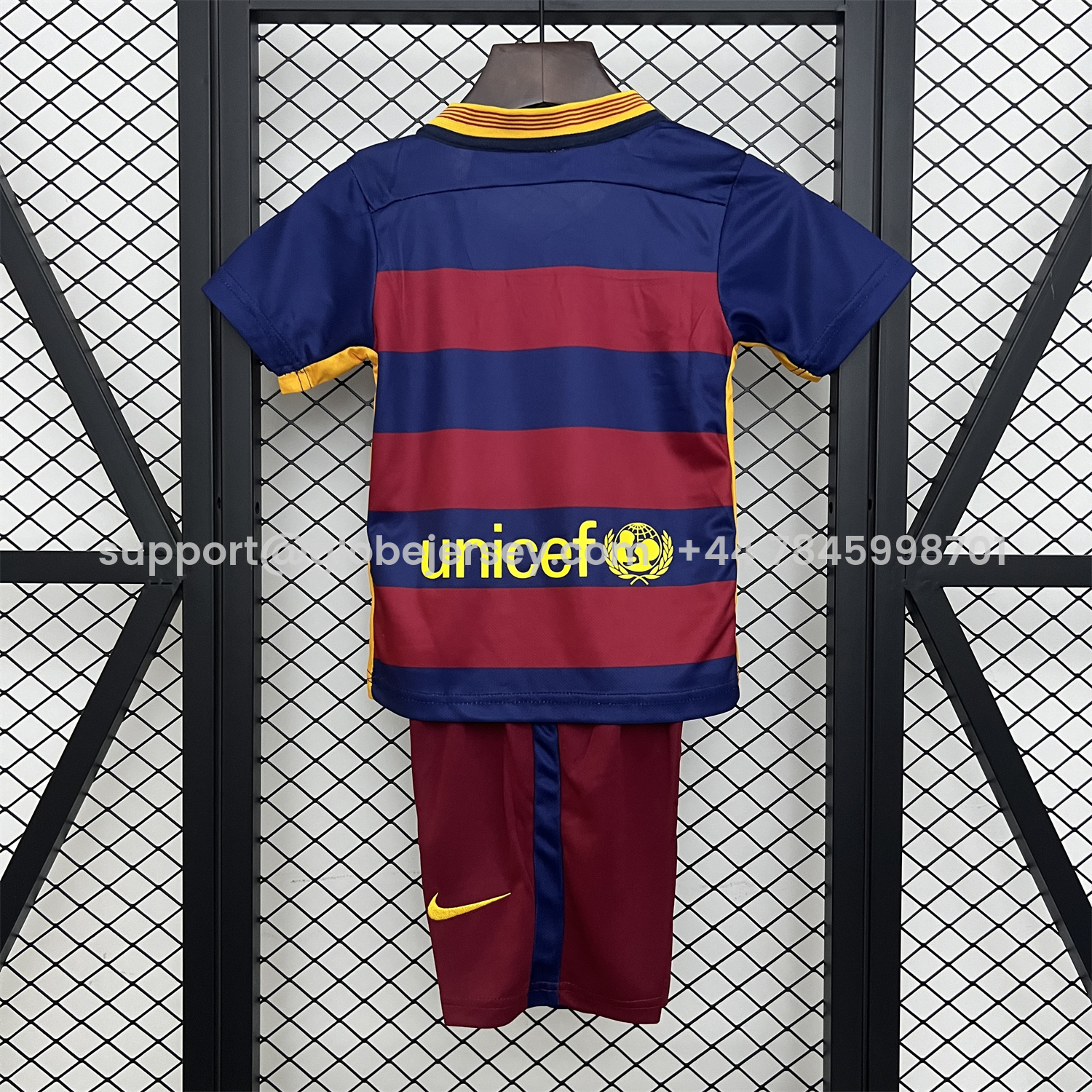 GlobeJersey-Retro Barcelona 2015-16 Home Kids Kit