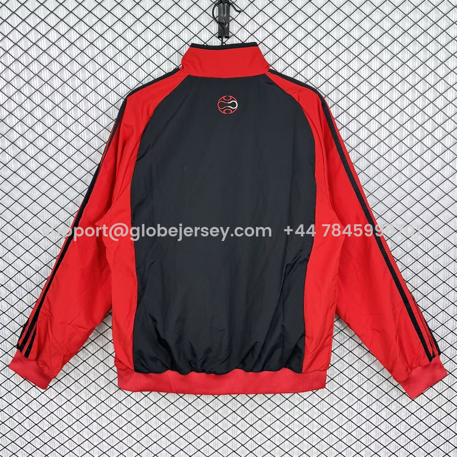 GlobeJersey-Retro AC Milan 2006-07 Home Windbreaker Jacket - Red With Black