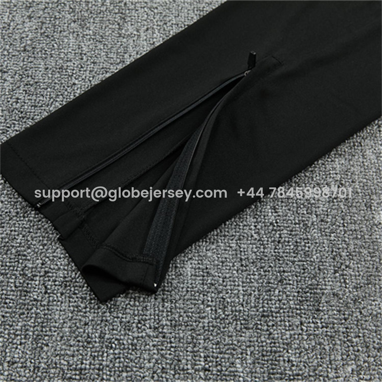 GlobeJersey-Brazil X JD 2026 Long Sleeves Training Set - Black Top And Black Orange Pants