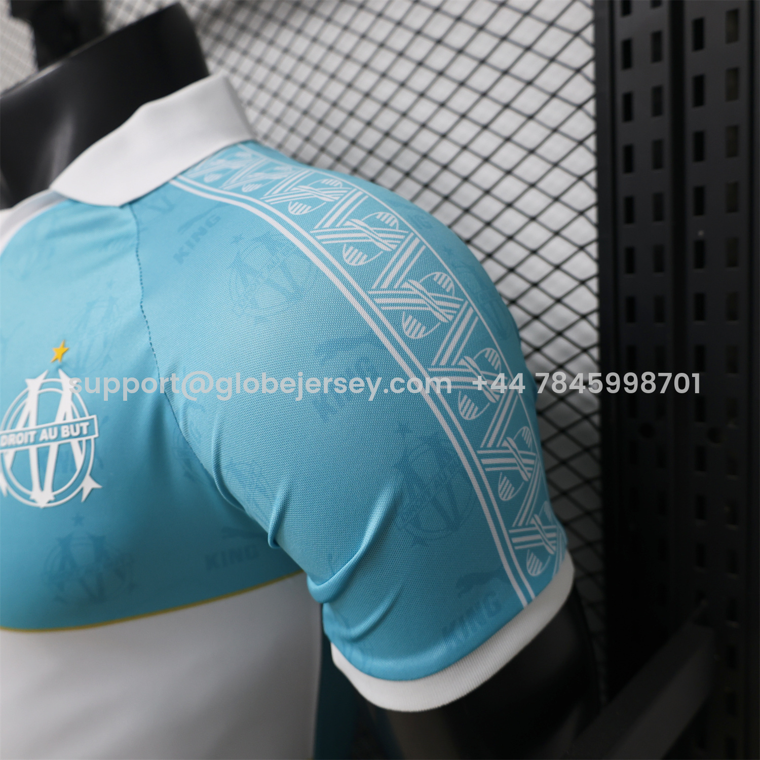 GlobeJersey-Marseille 25-26 Retro Style Blue Jersey -Player Version