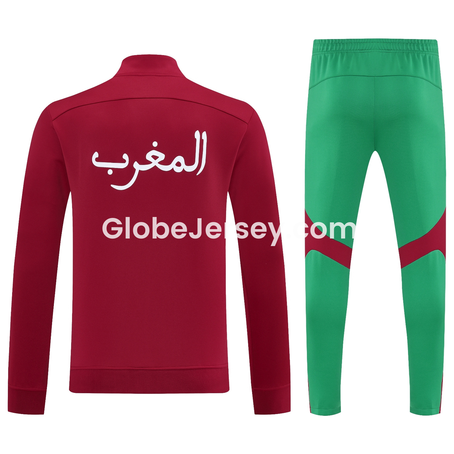 GlobeJersey-Morocco 25-26 Jacket Training Tracksuit - Red Jackets & Green Pants