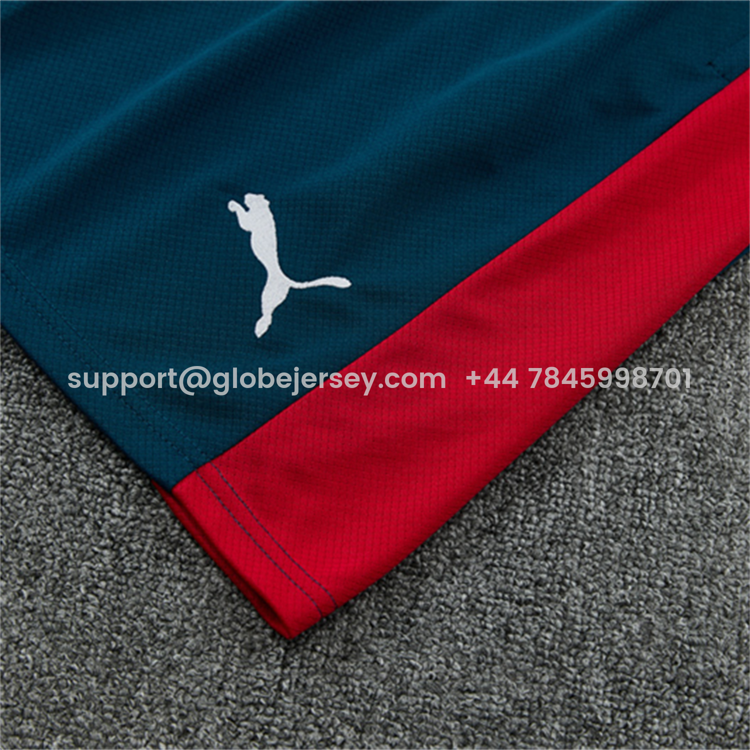 GlobeJersey-Portugal 2026 Short-Sleeve Training Set - Colors Top & Dark Blue With Red Stripe Pants
