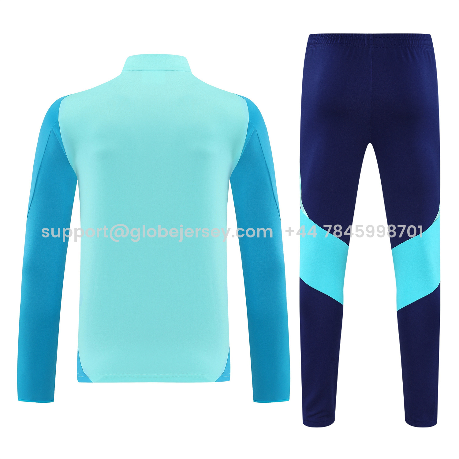 GlobeJersey-Flamengo 25-26 Long Sleeve Training Set - Light Blue Top & Deep Blue Pants