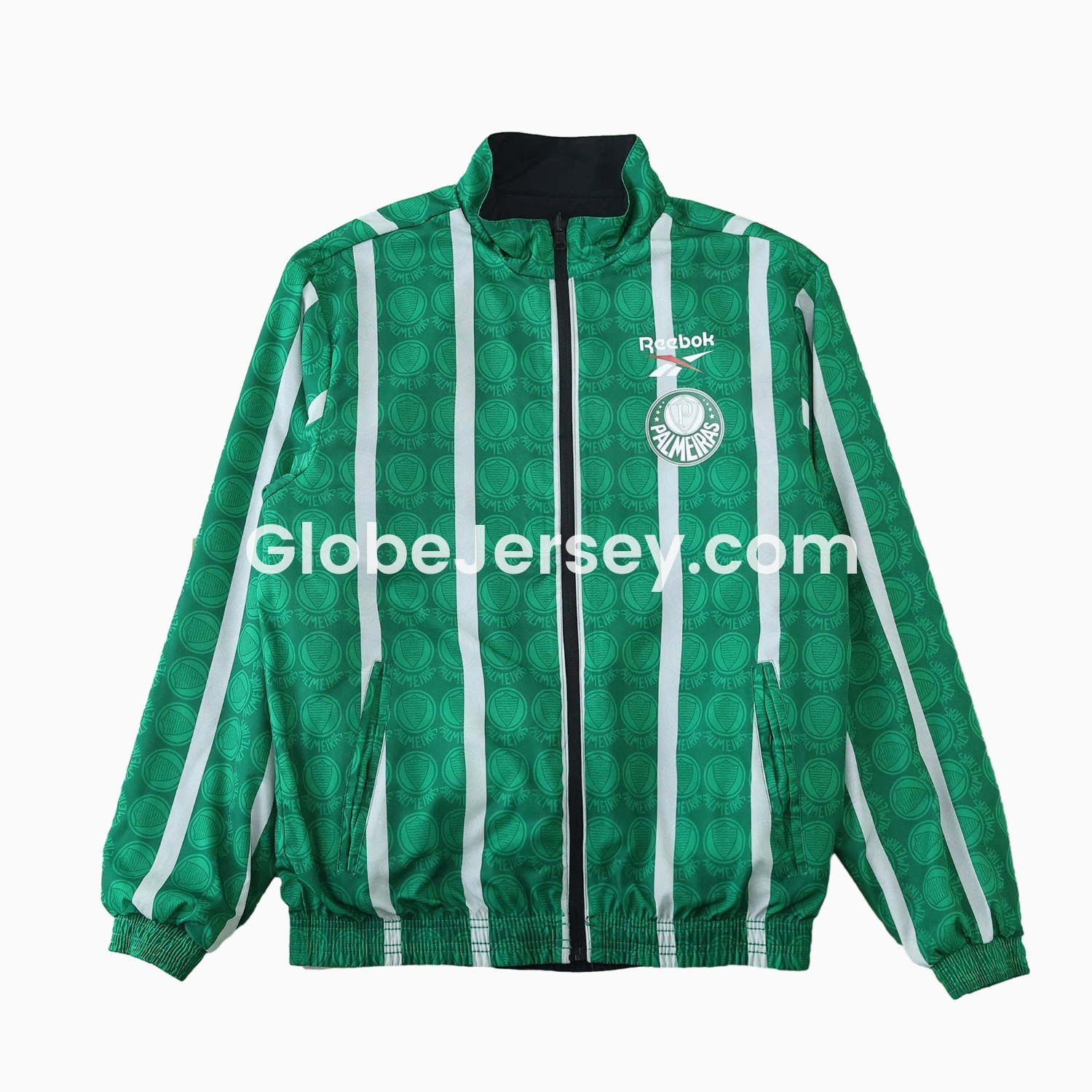 GlobeJersey-Palmeiras 25-26 Double Sided Reversible Windbreaker - Black & Green