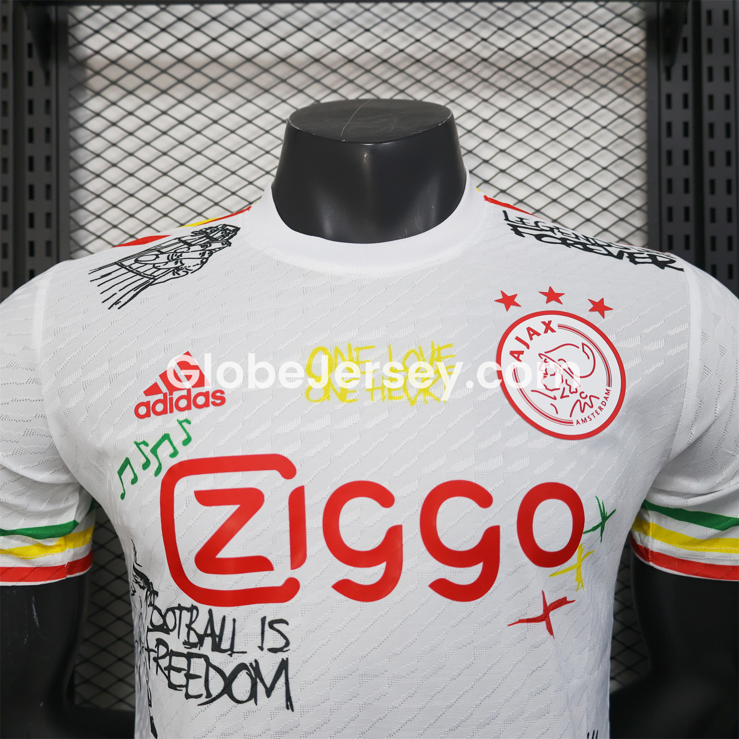 GlobeJersey-Ajax x B-O-B Marly 2025-26 40th White Special Edition Jersey - Player Version