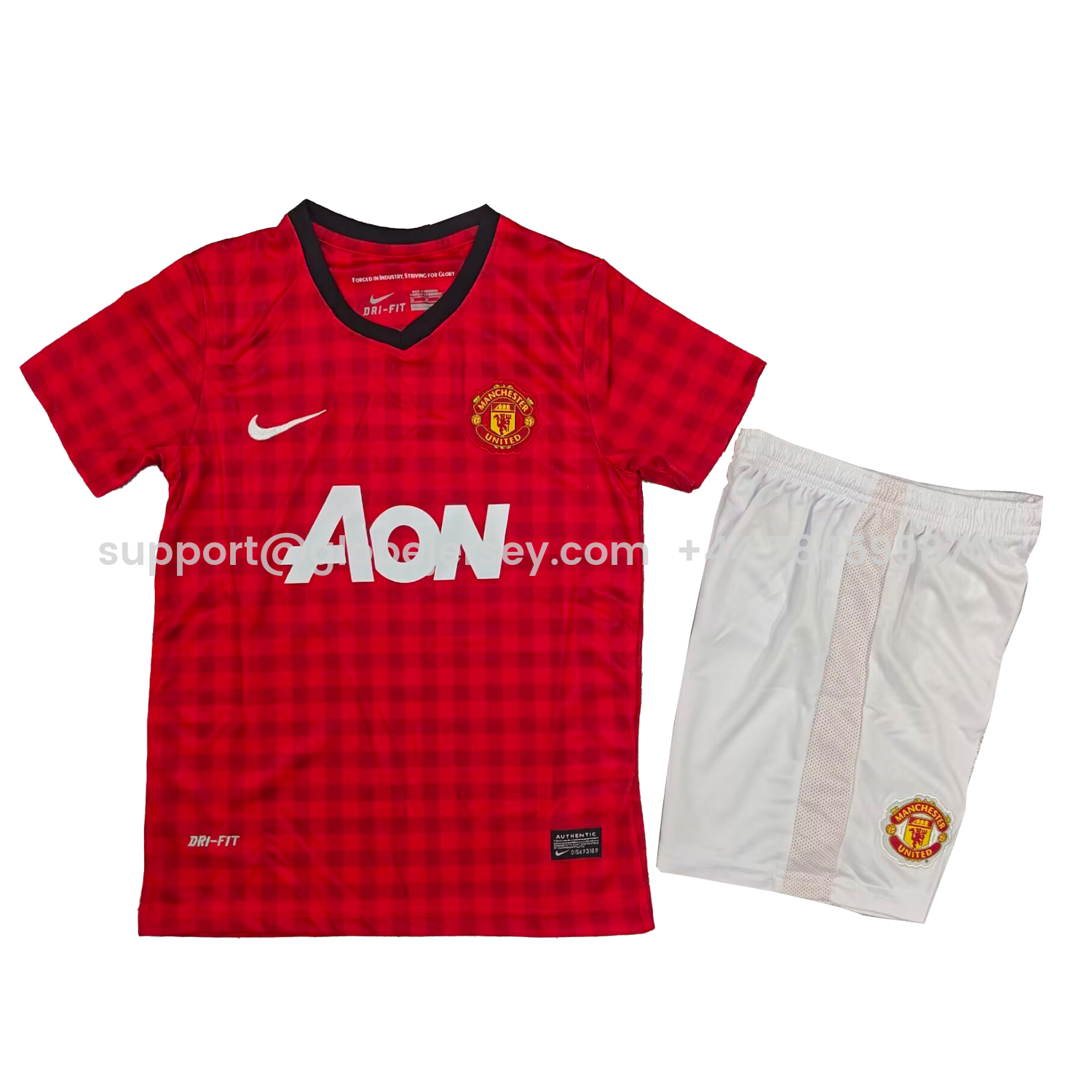 GlobeJersey-Retro Manchester United 2012-13 Home Kids Kit