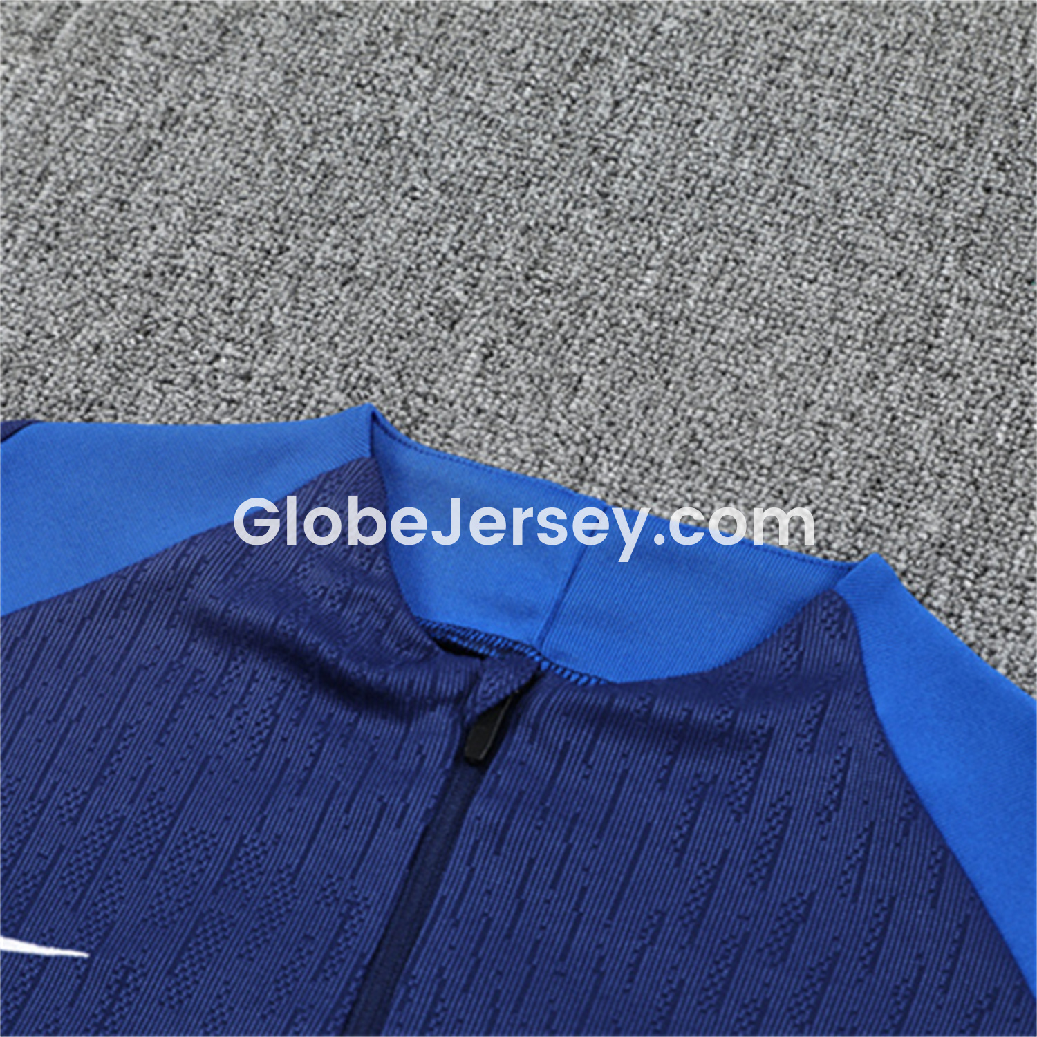 GlobeJersey-Paris Saint-Germain PSG 25-26 Long Sleeves Training Set - Royal Blue Gray Sleeves Top & Royal Blue Pants