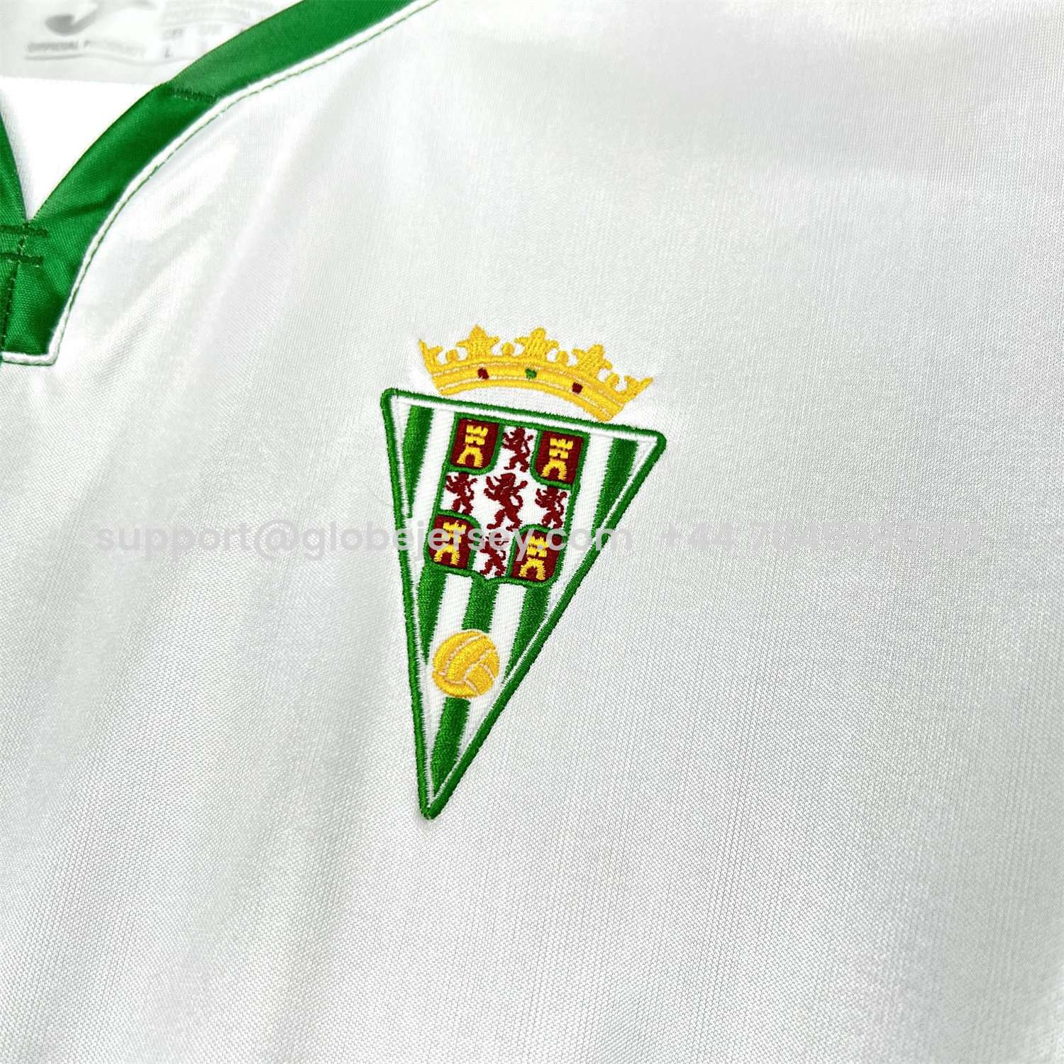 GlobeJersey-Cordoba 25-26 Retro Style Green And White Half Jersey - Fans Version