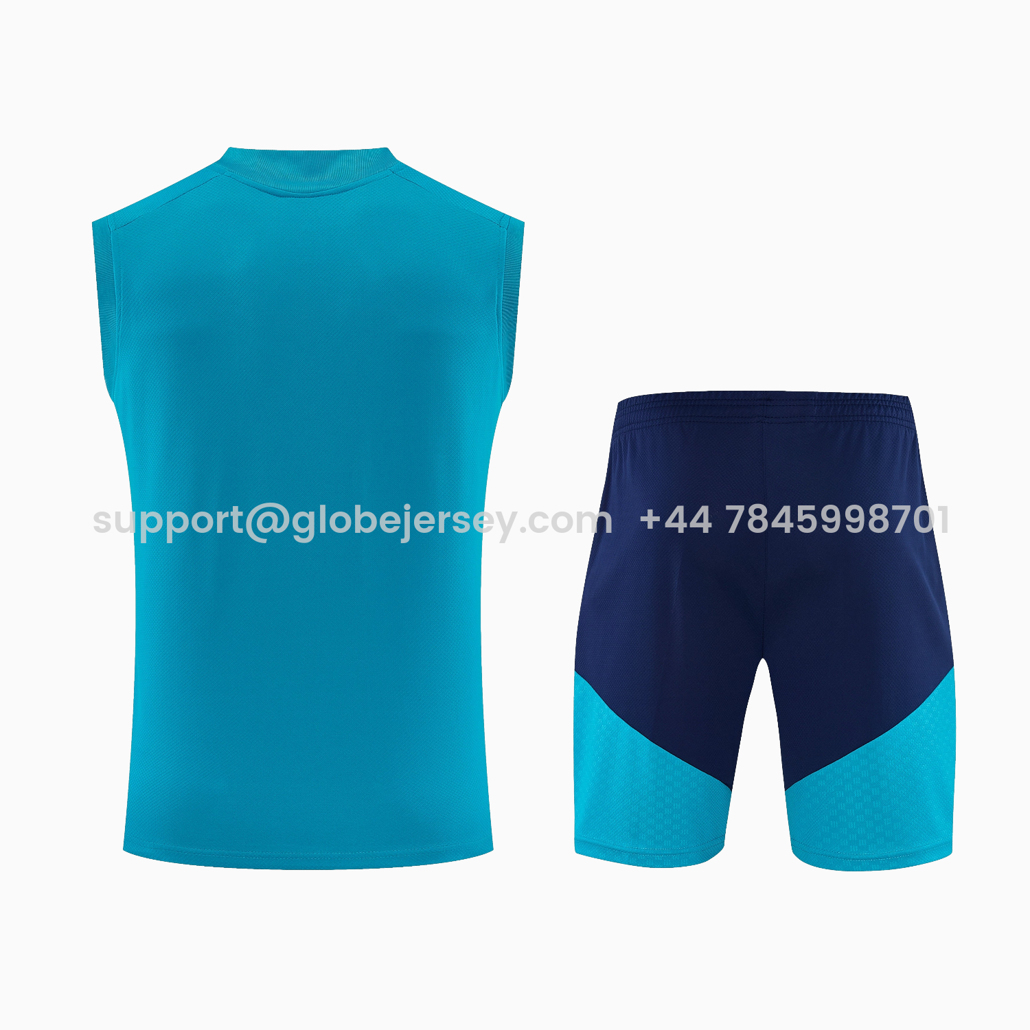 GlobeJersey-Spain 2026 Vest Training Set - Light Blue Top & Dark Blue Pants
