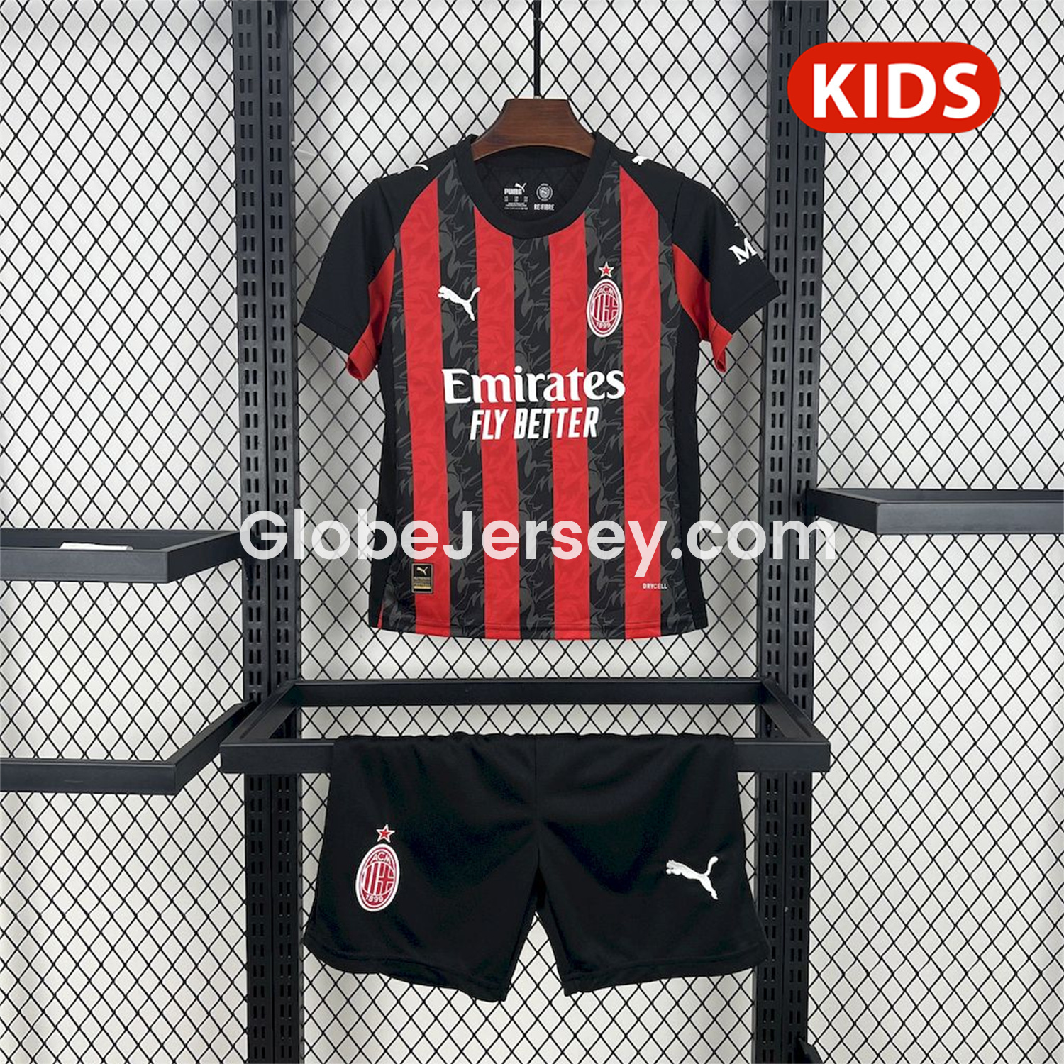 GlobeJersey-AC Milan 25-26 Home Kids Kit