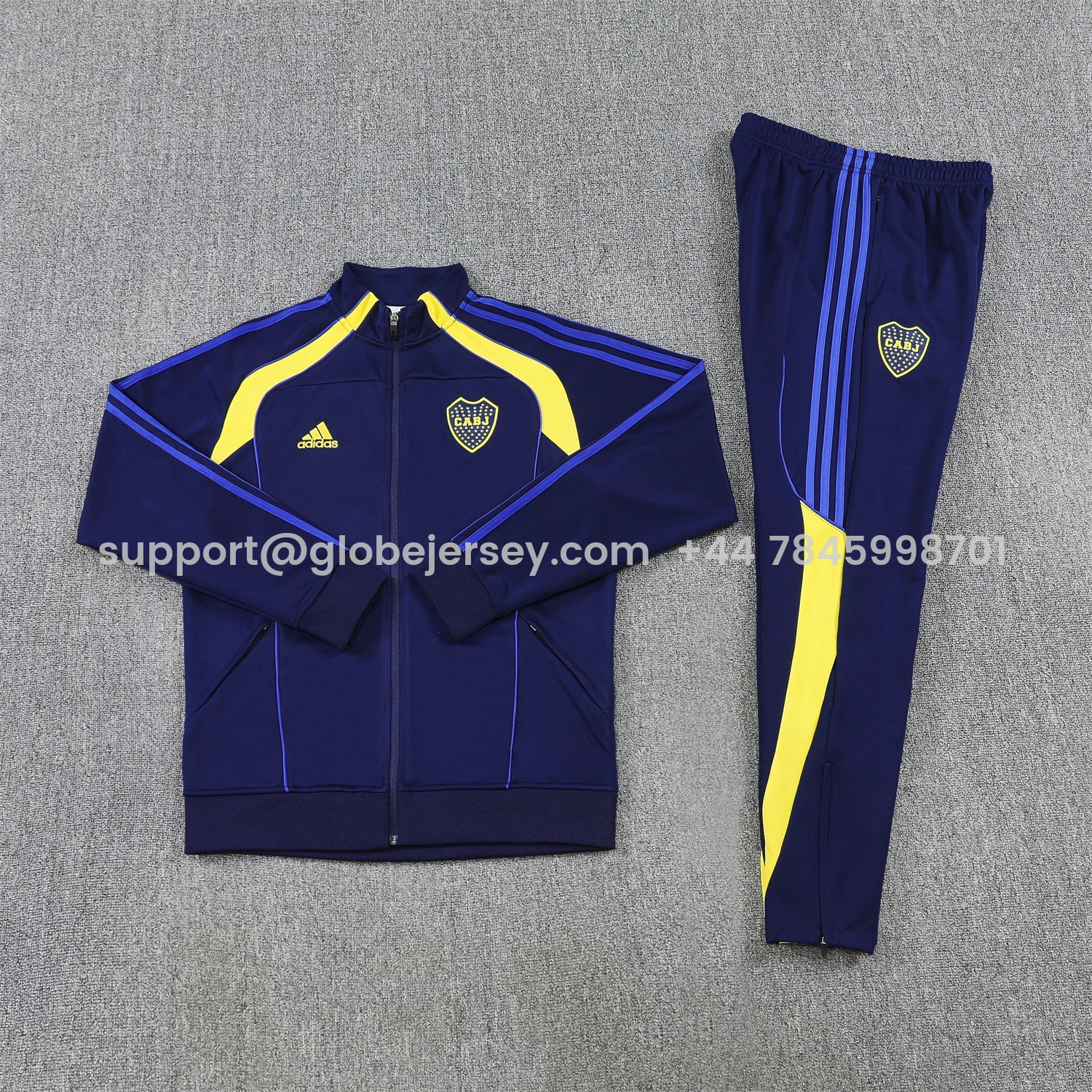 GlobeJersey-Boca Juniors 2026 Jacket Training Tracksuit - Dark Blue With Yellow Jackets & Pants
