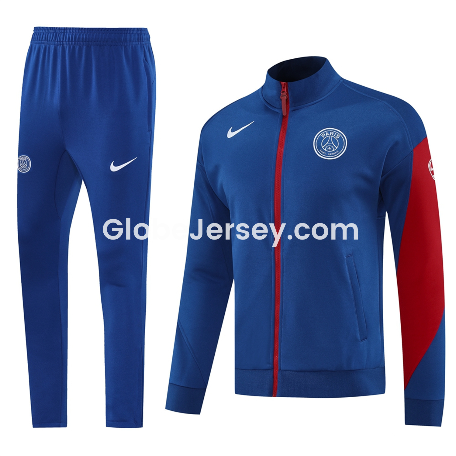GlobeJersey-Paris Saint-Germain PSG 25-26 Jacket Training Tracksuit - Blue Jackets and Pants