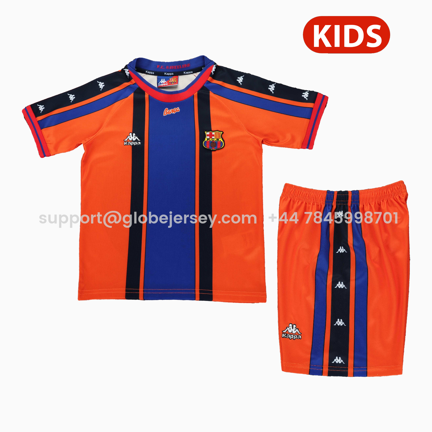 GlobeJersey-Retro Barcelona 1997-98 Away Kids Kit